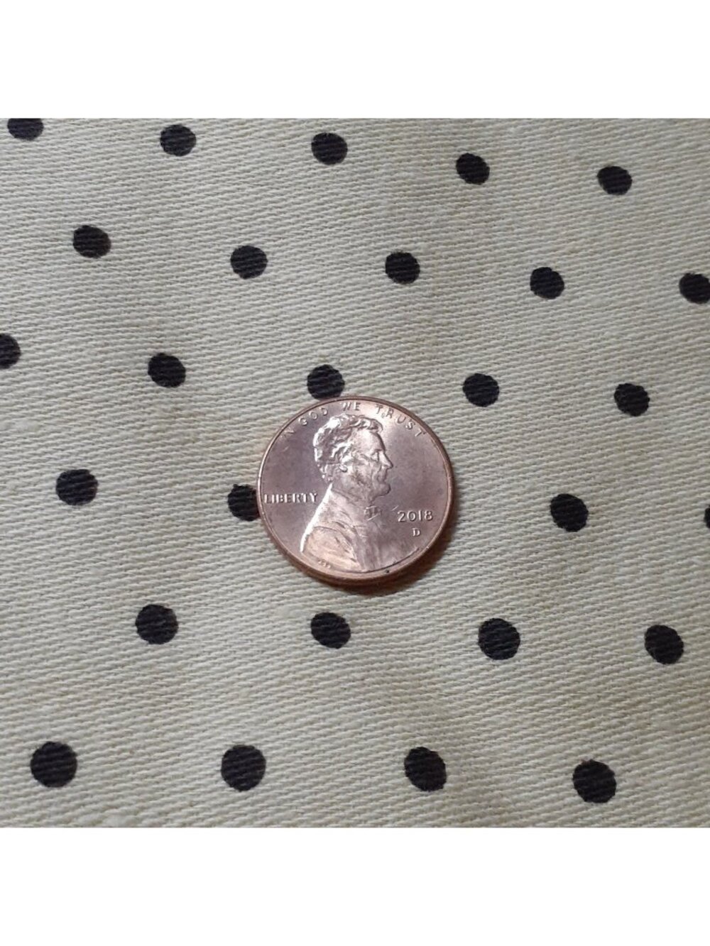 Sewing Fabric Polka Dot Cream Black Polka Dot for Pants Skirt Suit 2.5y x 28"